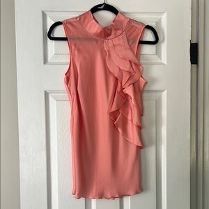 Kenar Coral Asymmetrical Ruffle Tank